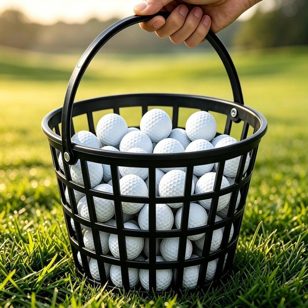Golf Ball Basket Bucket Convenient Storage Golfball Container Holds 50 Balls for Backyard Court