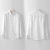 Men's Casual Long Sleeve Cotton Linen Shirt with Turn-Down Collar - Lightweight, Loose Fit for Spring & Autumn.