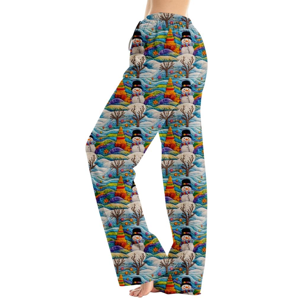 Women's Christmas Print Loose Fit Pajama Pants for Sleep and Home Relaxation
