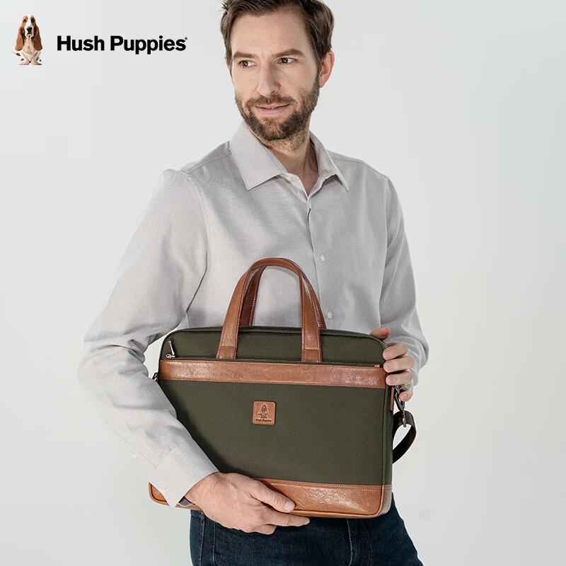 Мужской кожаный деловой портфель Hush Puppies 14 inches