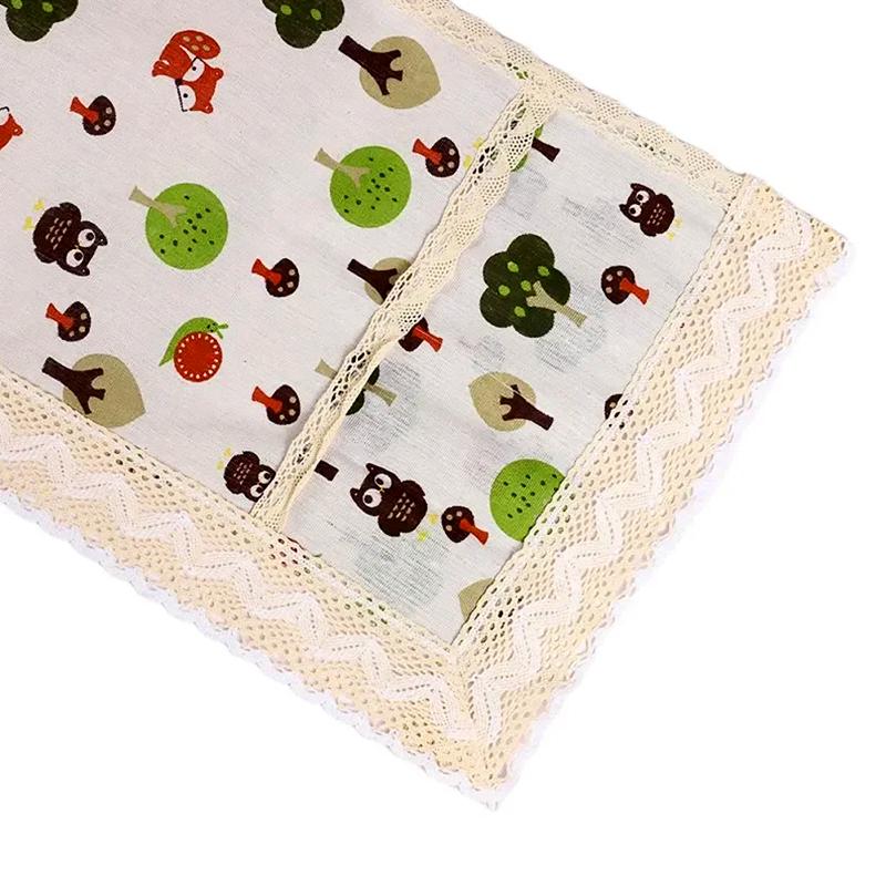1PC Microwave Oven Machine Washable Cloth Cover Multi-purpose Cotton Linen 100*35cm Grease Proof Cover Kitchen Decor Dust Cover