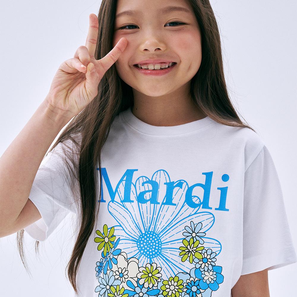 [mardimercredi] Детская футболка Flowermardi Jardin VVD_Белый Синий S(100)