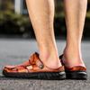 Summer Men's Leather Sandals Classic Roman Sandals Slipper Outdoor Sneaker Beach Rubber Flip Flops Men Water Trekking Sandals