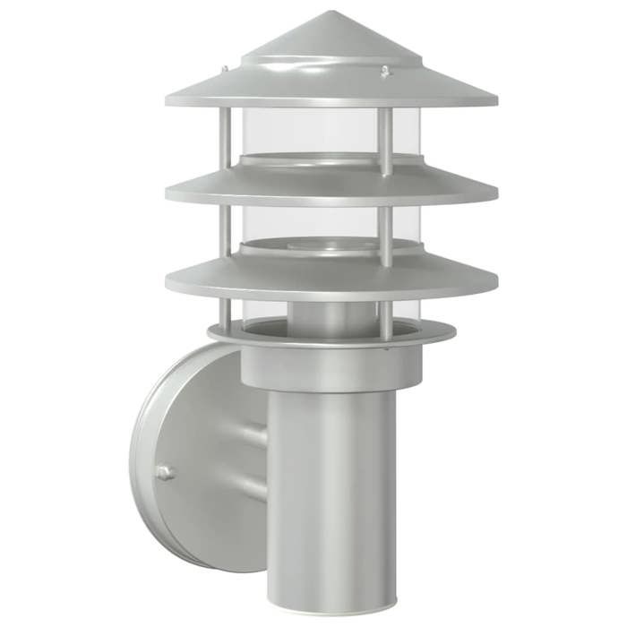 VidaXL Applique murale d'extérieur argenté acier inoxydable, éclairage mural d'extérieur, lampe murale de jardin, applique 4006228