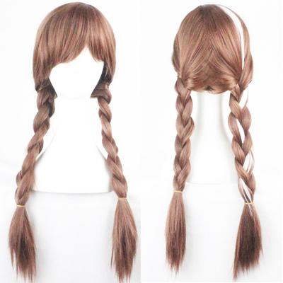 CEXIN Frozen Anna Perücke, Vollperücke mit Pony, Anna Elsa Cosplay-Perücke, Gemischte Farben, Lang, Kostümzubehör, Perfekt für Veranstaltungen, Schulfeste und