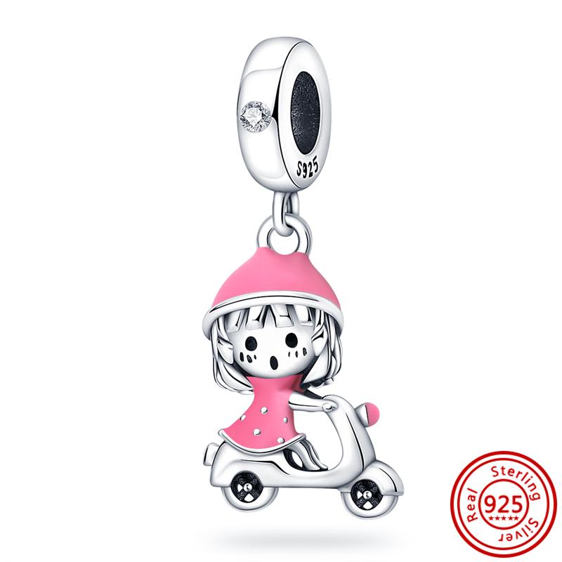 925 Sterling copper Colorful Balloon Flower Dolphin Crab Rabbit Butterfly Beads Fit Original Pantaro Charms Bracelet DIY Zircon