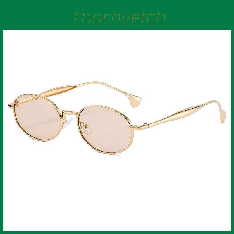 Vintage Gold Metal Sunglasses For Men And Women With Uv400 Protection For Outdoor Activities And Fashion