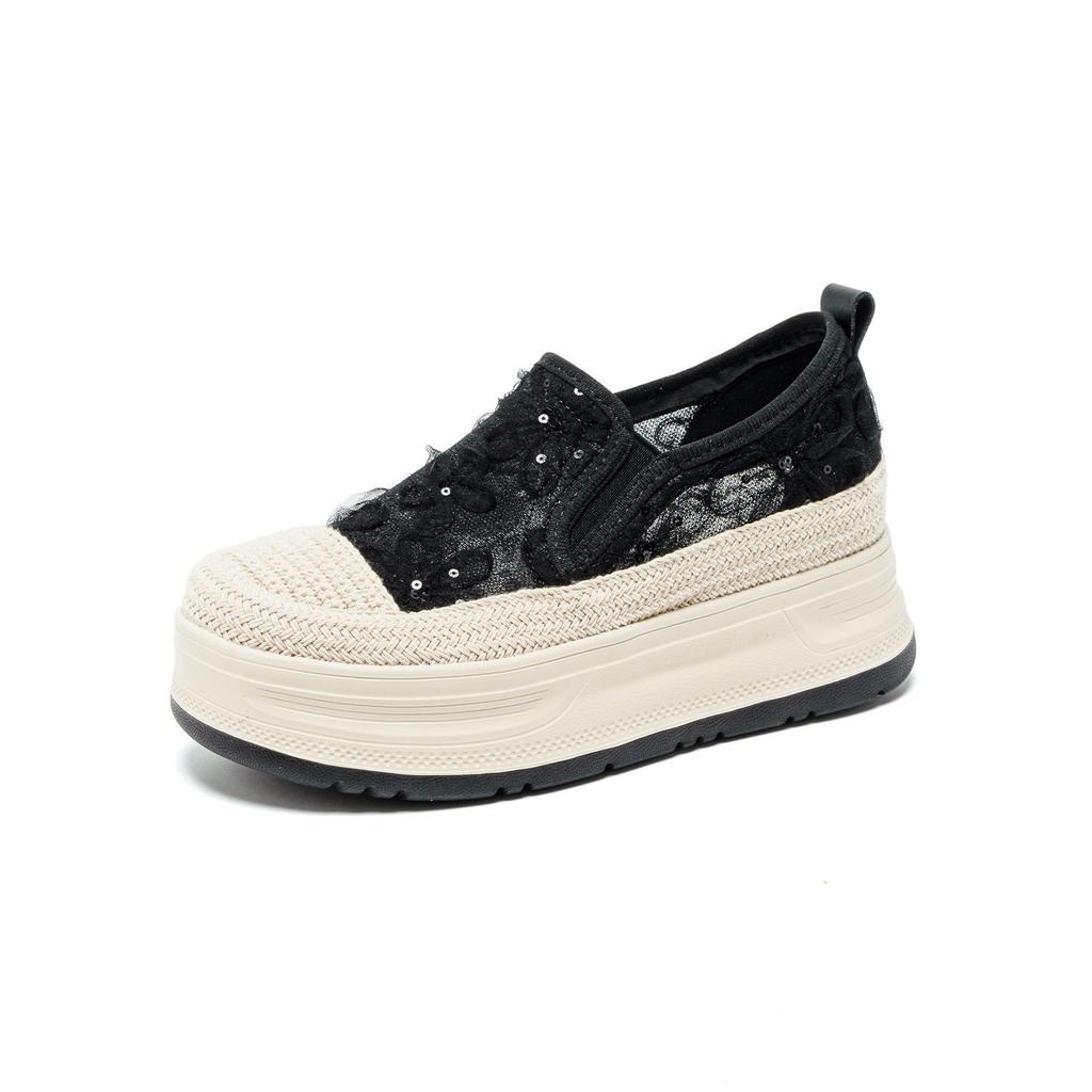 Lace Mesh Breathable Thick-soled Fisherman Shoes Women's 2026 Summer 7cm Height-increasing Lightweight Soft Baseplate Shoes