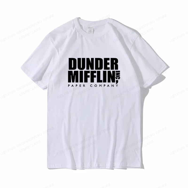 DUNDER MIFFLIN T Shirt Men Women Fashion Office Tops Tees O-Neck Cotton Letter Clothes EU Size Unisex Tops