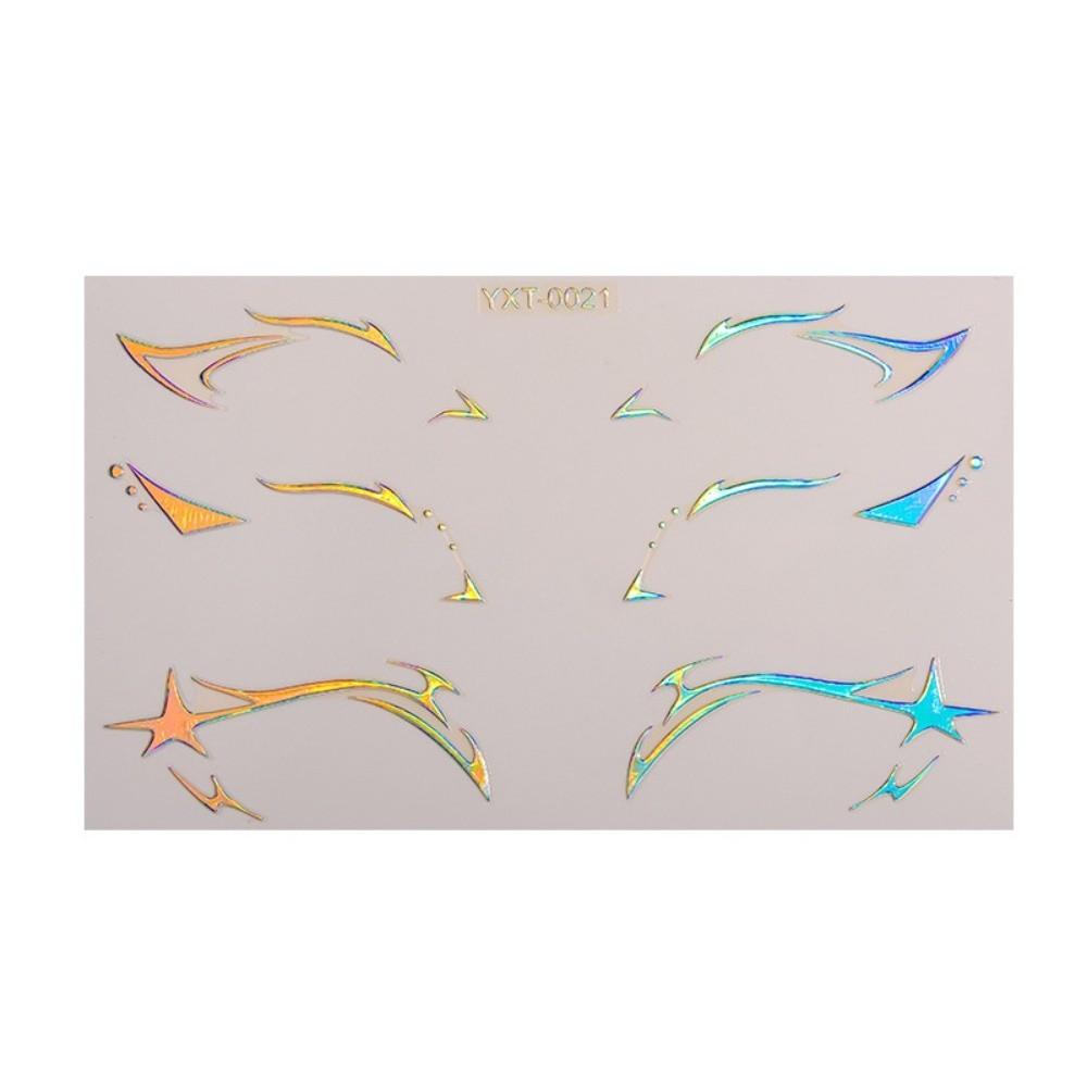 10 Stück Aurora Eyeliner Augenbrauen Tattoo Aufkleber Wasserdicht Metallische Make-up Patches Gesichtskunst