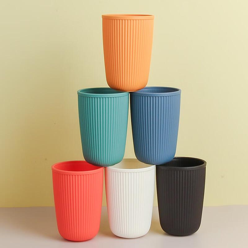 Changbaosen Wheat Straw Travel Wash Cup Set Vertical Stripe B Style