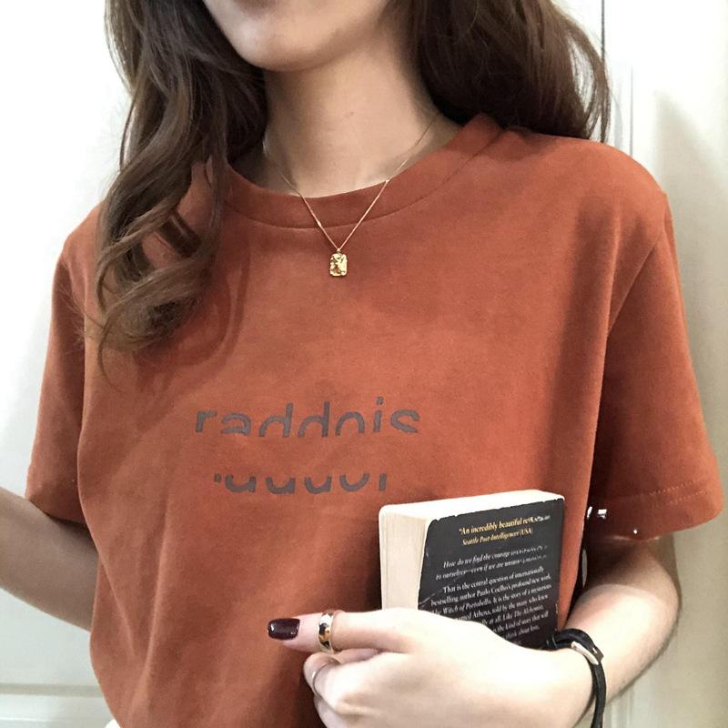 Sommer-Damenbekleidung, kurzärmelig, minimalistisches T-Shirt mit Buchstabendruck, Harajuku, lockeres T-Shirt, Y2K-Tops, modische Grafik-T-Shirts, weibliche Streetwear