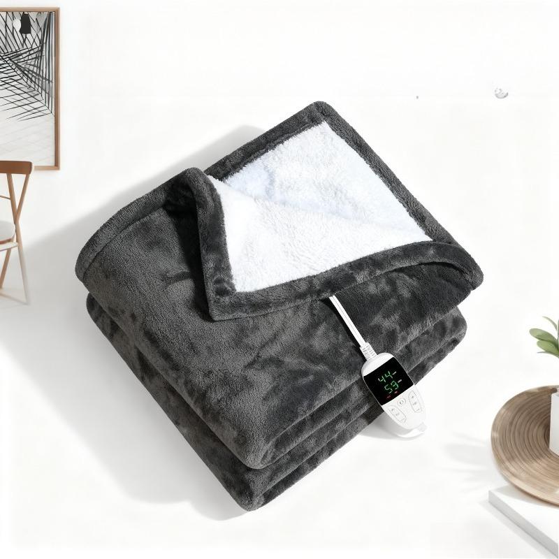 Electric Blanket Flannel Blanket Mattress Winter Machine Washable Double Layer Temperature Control Warmer Heated Throw Blanket