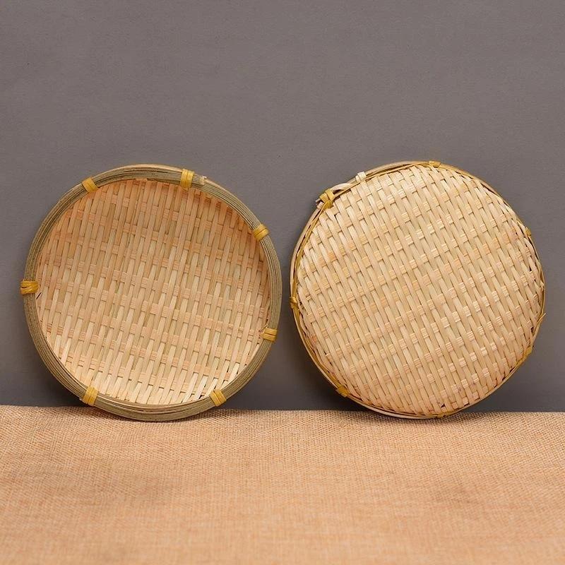 Eco-Friendly Handwoven Natural Bamboo Tray Sturdy Durable for Candle Serving Cosmetic Storage Bathroom Home Decor