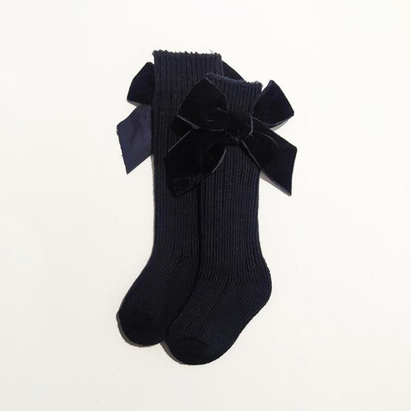 0-5Y Baby Boys Girls Cotton Socks Newborn Toddlers Knee High Socks With Bows Warm Autumn Winter Girls Tights Leg Warmer