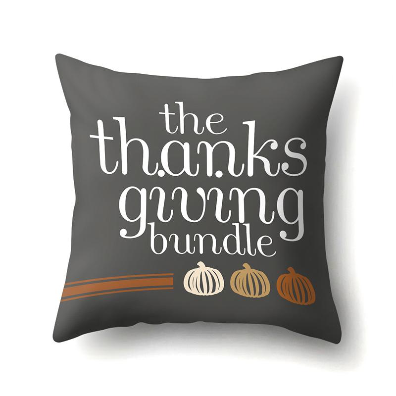 Thanksgiving Pillowcase Blessing Maple Leaf Pumpkin Sofa Cushion Cover Office Home Living Room Pillowcase