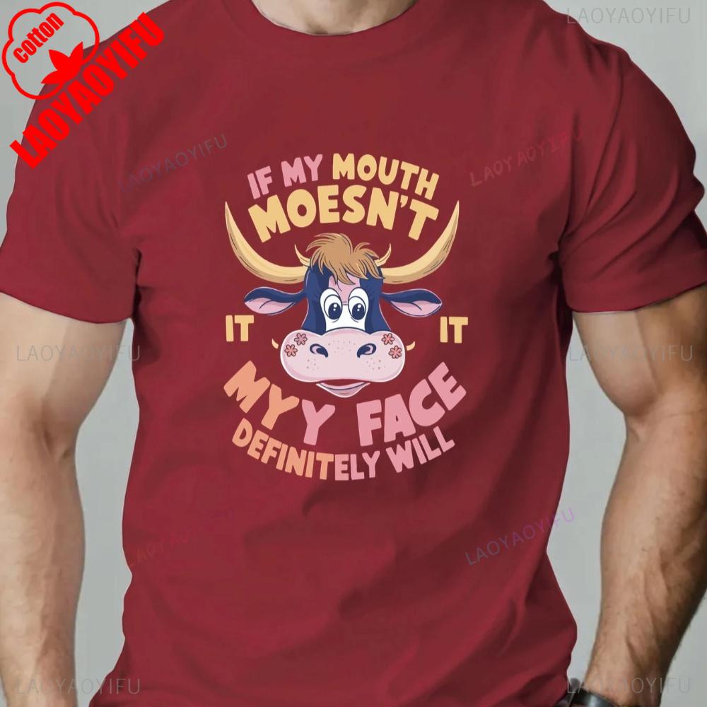 Retro Abstract Face Print Mens TShirt 2025 Cotton Round Neck Streetwear Breathable Summer Tees Cartoon Graphic Fashion Tee