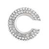 1 Stück Goldfarbene C-Form Runde Knorpel-Clip-Ohrringe Für Damen Luxus Kristall Falsch Ohne Loch Geometrischer Ohr-Manschette Schmuck