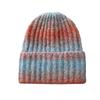 New Knitted Hat Gradual Change Tie-dye Rainbow Knitted Hat Winter Warm Sports Casual Fashion Wool Hat