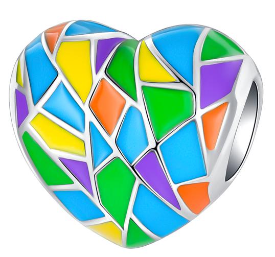 New Heart-Shaped Charms Copper Flower Forever Love Beads Fit Original Bracelets Necklace For Women Diy Jewelry Gift