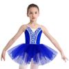 Dívčí baletní kostým na vystoupení: Bezrukávové krajkové tutu šaty s pohodlnými nastavitelnými ramínky pro snadné oblékání