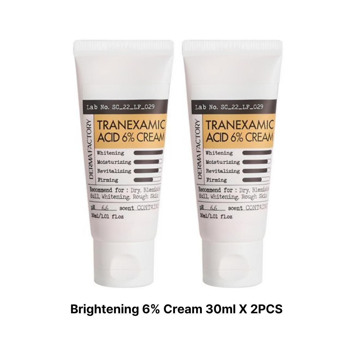[DERMA FACTORY] Brightening 6% Cream 30ml + Niacinamide 20% Serum 30ml Cream 30ml  X 2PCS