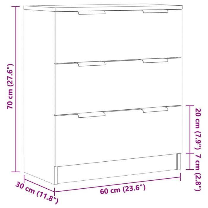 VidaXL Buffet vieux bois 60x30x70 cm bois d'ingénierie, meuble de rangement, placard, meuble d'entrée, meuble buffet, meuble 856834