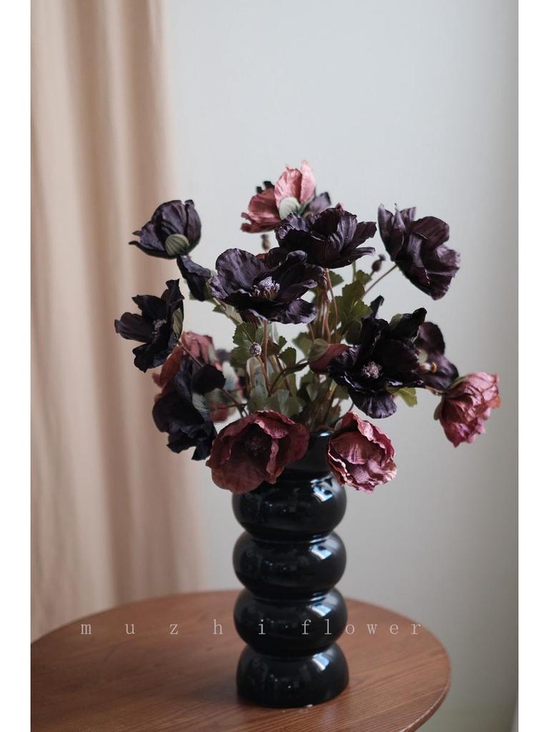 Vallmo Konstblommor - Lyxig Blomsterbukett för Vardagsrumsinredning