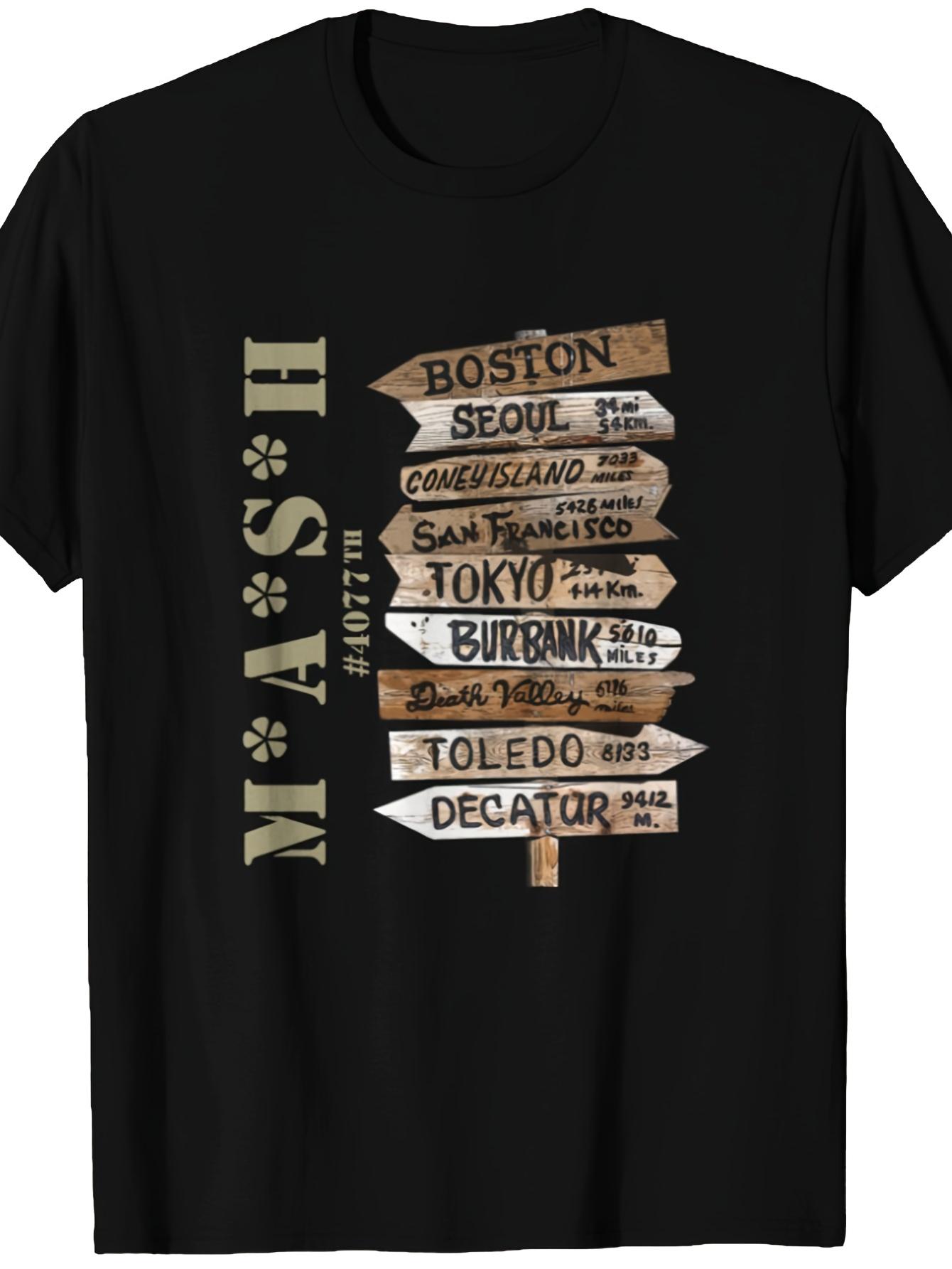 Unisexs TV Drama Themed Tshirt Army 4077th Battalion Retro Classic Print Design Nostalgic Gift for Daily Wear of Drama Fans S