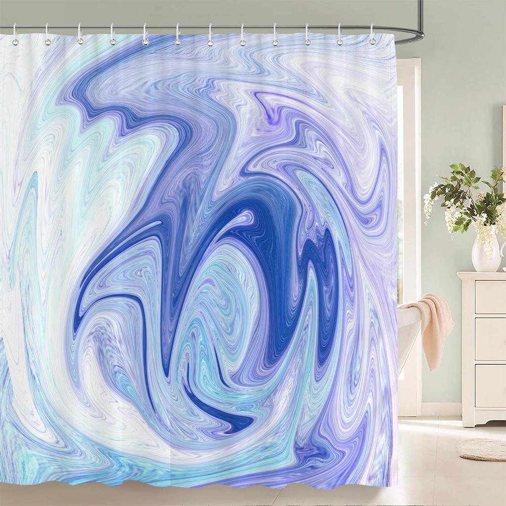 Perdele de duș colorate abstracte din material imprimat 3D, decor pentru casă, dimensiuni multiple, impermeabile, pentru cadă de baie, pentru baie, cu cârlige