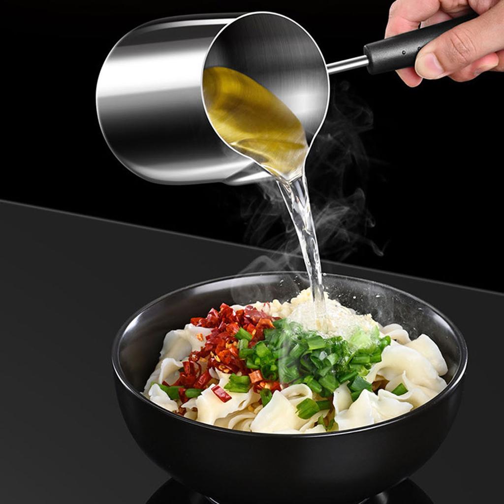 Small Stainless Steel Milk Warmer Pot with Handle Butter Chocolate Melting Pot Saucepan with Pour Spout Kitchen Cookware