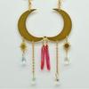 Multi-colored Copper Moon and Sun Raindrop Crystal Earrings