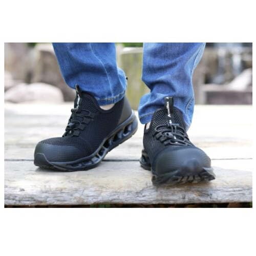 Fukuyama Rubber ArrowMax #95 Safety Shoes with Resin Toe Cap, Sizes 24.5-28.0cm, Lightweight Sneakers (Gray, Size 24.5)