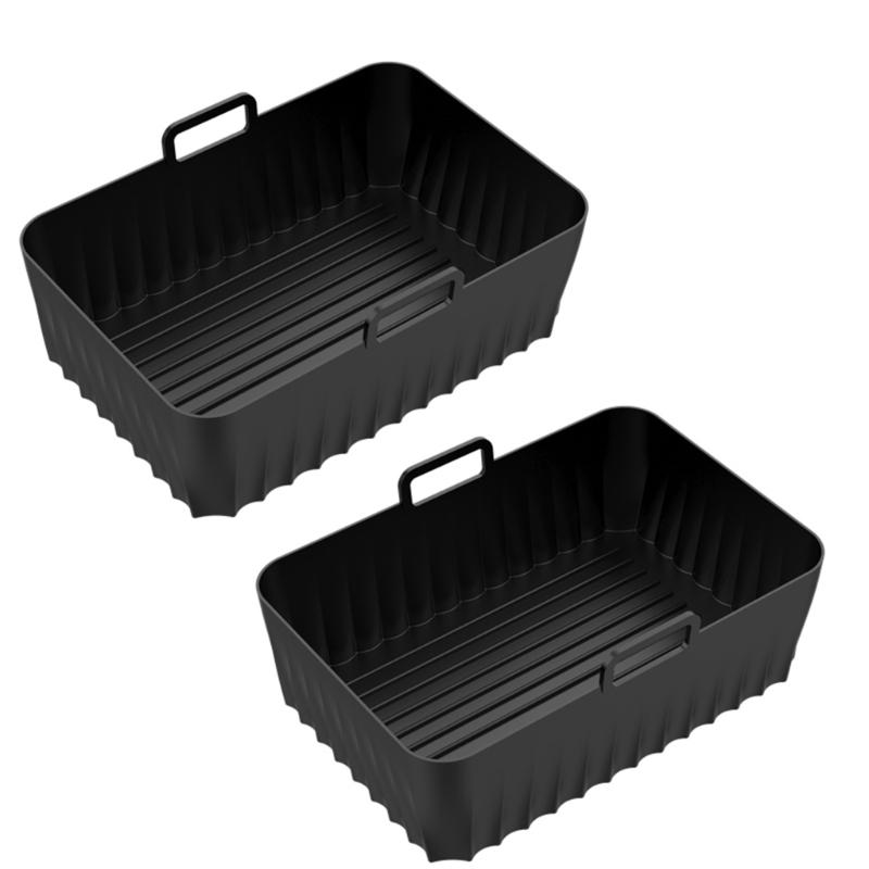 

Pack of 2 Air Fryers Pad Air Fryers Basket Rectangular Multifunctional Silicone Cooking Tool for Busy Professional 1