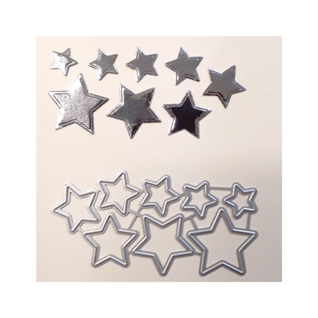 Yıldızlar Metal Kesme Kalıpları Şablon Scrapbooking Kendin Yap Albüm Damga Kağıt Kart El Yapımı Tebrik Kartları için Kabartma Dekor