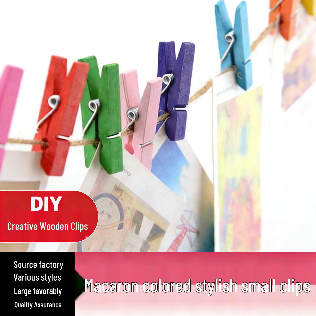 

Colorful Wooden Macaron Clips: Handmade Decorative Photo and Memo Holders Size 1: 2.5cm x 0.3cm