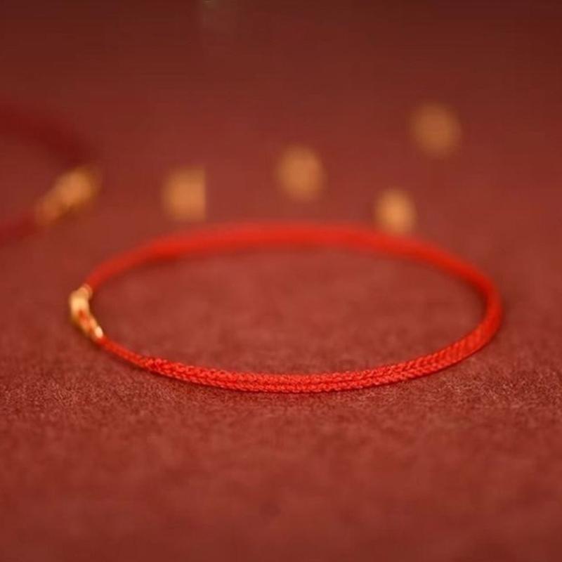 Artistic Handmade Bracelet with Red Cord and Beads Trendy Wrist Jewelry Traditional Bracelet Suitable for All Ages