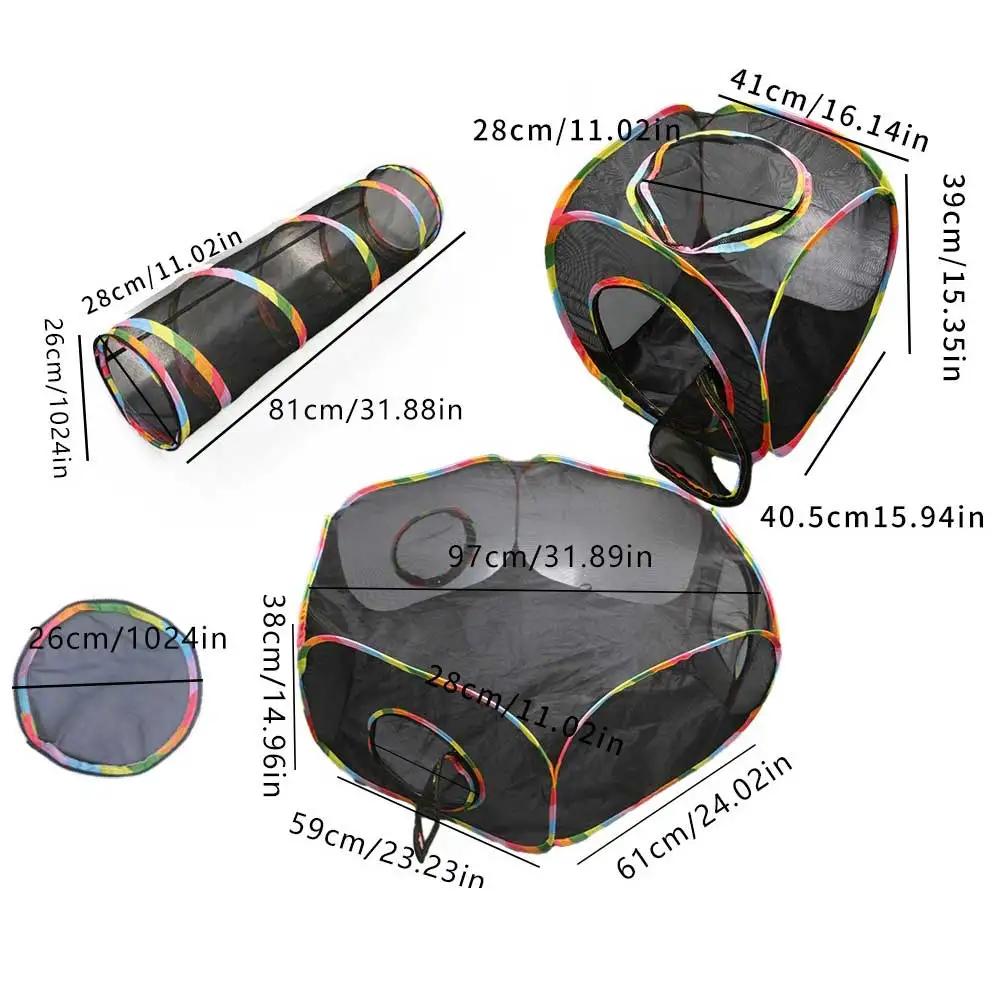 Multi-Shape Cat Tunnels Tents Cubes with Play Ball Collapsible Outside Playpen Tunnel for Kitty Dog Outdoor Indoor Play House