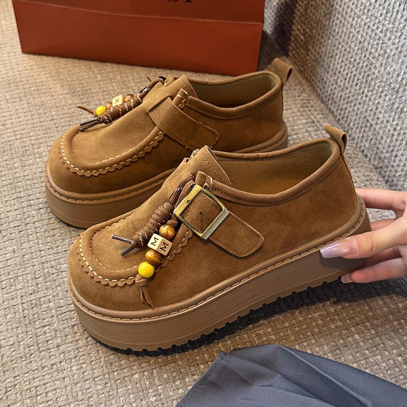 

Handmade beaded tassel Birken shoes half drag 2025 new summer soft-soled Birken shoes platform-soled cattle anti-velvet bag head drag women 40 верблюд