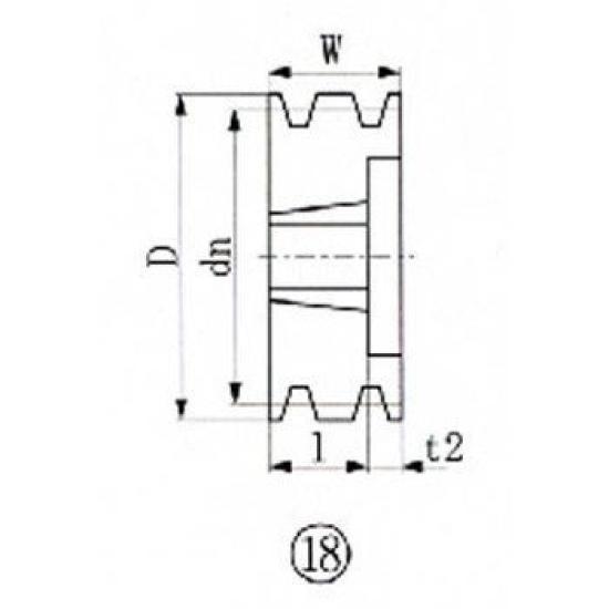 

EVN SPA Шкив 3 ручья, 160 мм, Канавки, SPA160-3