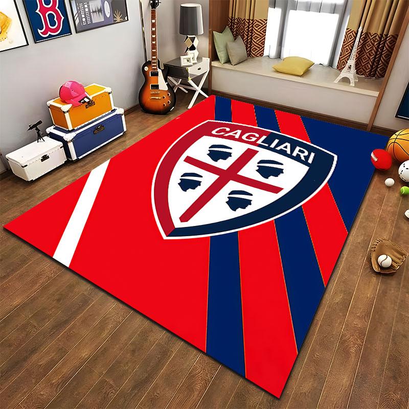 Cagliari Logo Red Blue Carpet suitable as a non-slip mat for the living room or bedroom sofa