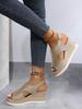 New Women's Roman Wedge Sandals with Peep Toe and Thick Sole