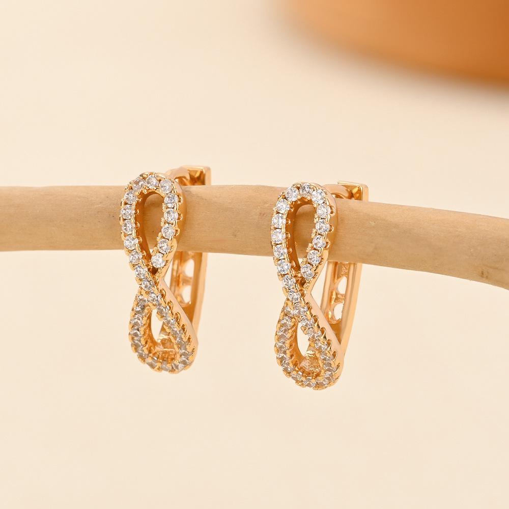 Gold Multi-Style Zircon Hoop Earrings for Women