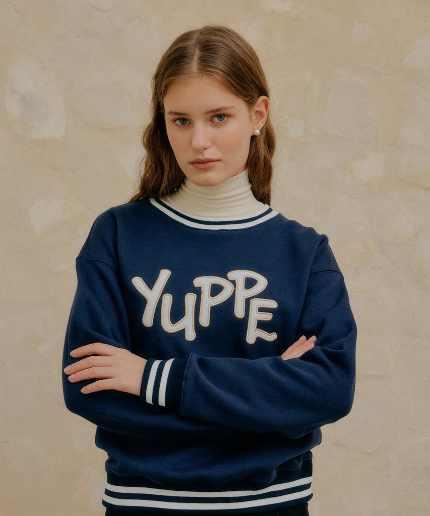 YUPPE Lettering Sweatshirt_Navy