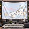 Cinnamoroll Personalized Tapestry Support Custom Name, Wall Art Home Decoration