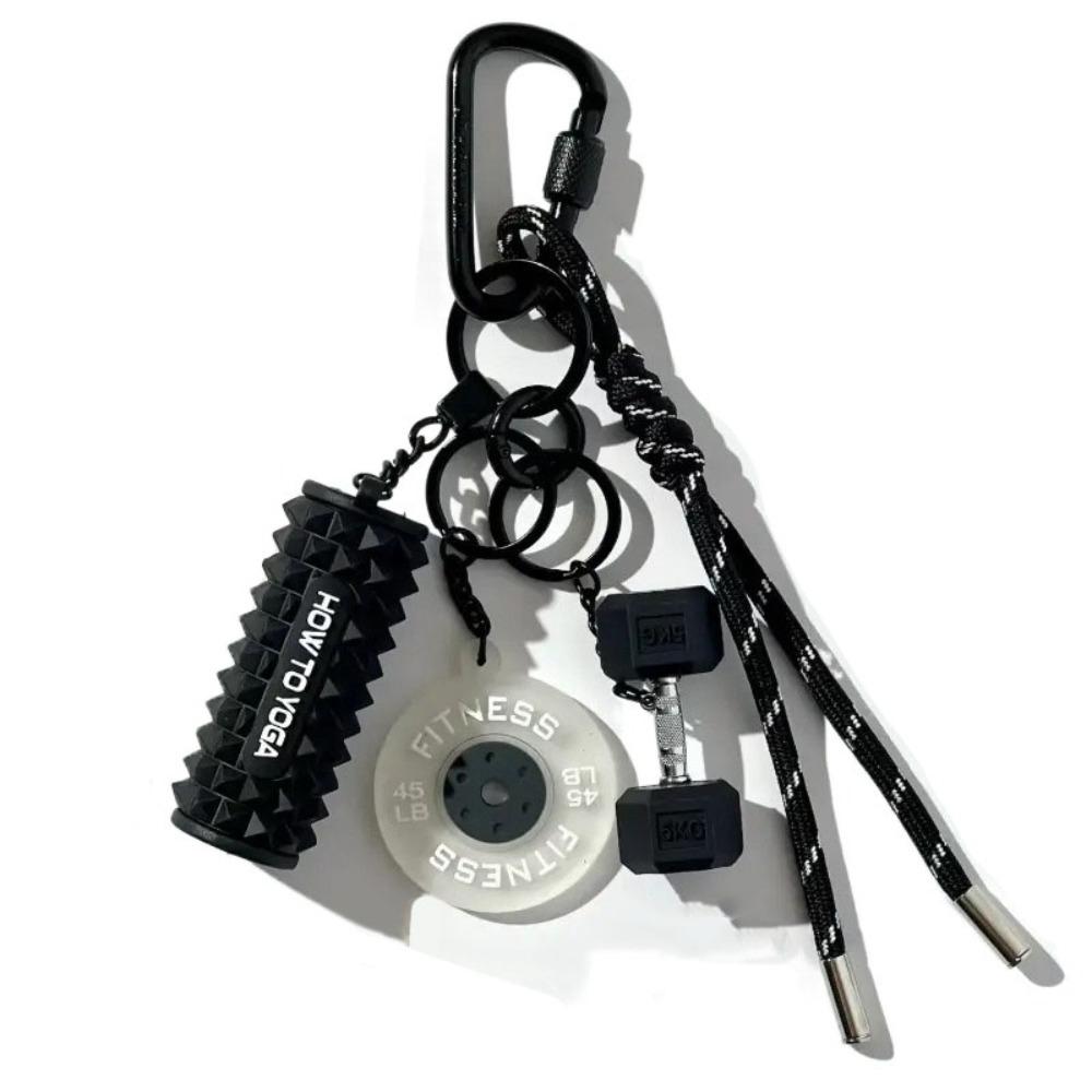 Detachable Barbell Plates Keychain Water Cups Fitness Series Pendant  Fitness Prople Style 1 Black