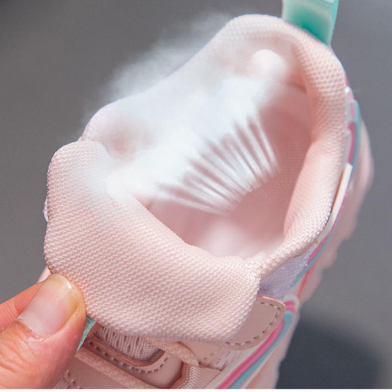 Frühling und Herbst Neue Mädchen Sneaker Kinder Casual Sneakers Weiche Unterseite Rutschfeste Laufschuhe für kleine Mädchen