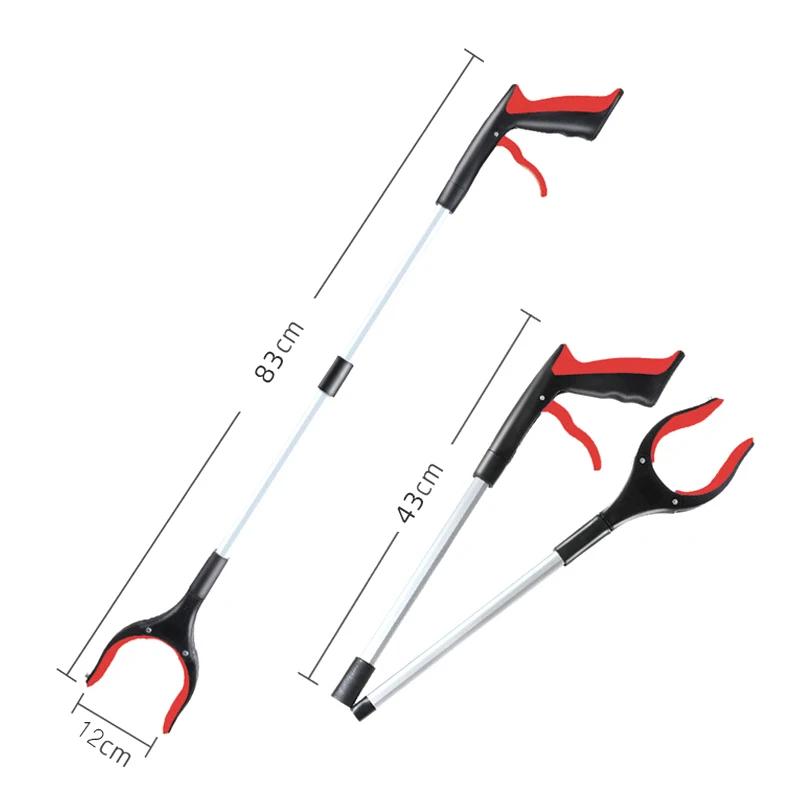 

32 Inch Extra Long Foldable Reacher Grabber Tool for Elderly Hand Aid Trash Pick Up Litter Picker Home Cleaning Assistance Tool червоний