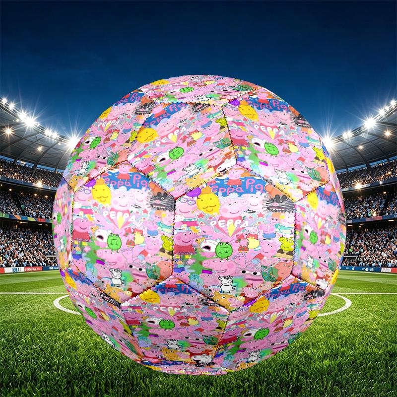 Peppa Pig Print Size 5 Soccer Ball, PU Wear Resistant Football for Match Training and Daily Practice, Birthday Gift for Soccer Fans