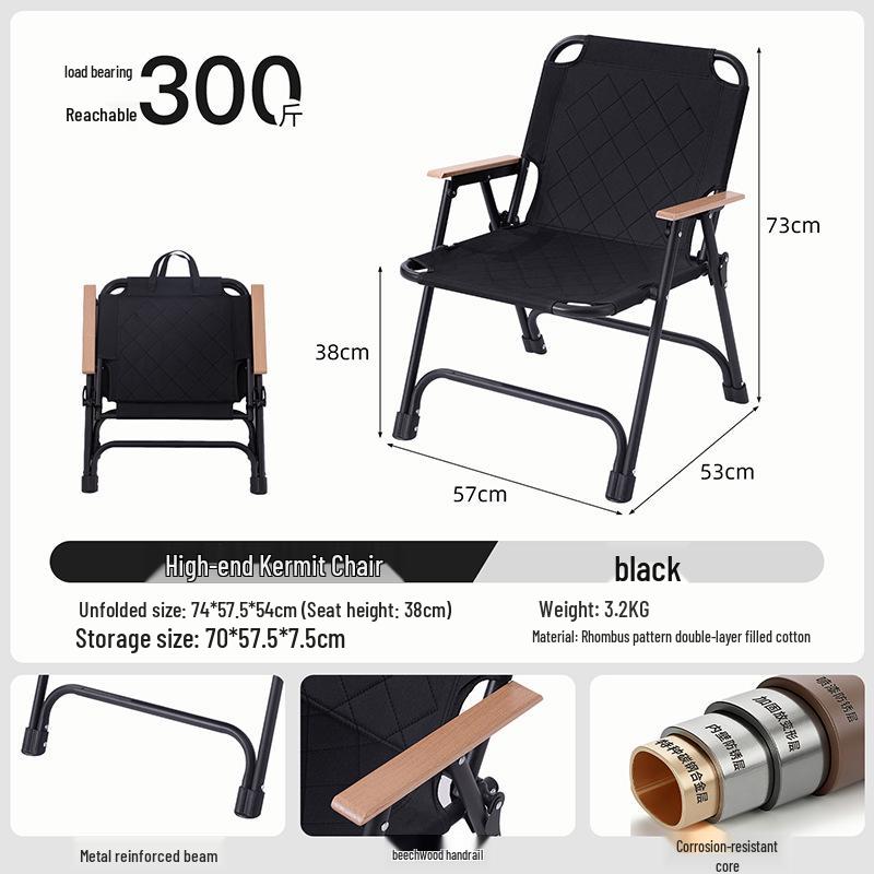 Padded Outdoor Folding Double Camping Chair for BBQ, Fishing, and Picnics